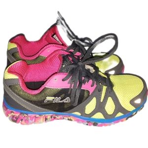 Fila Lime Green & Pink Sneakers Women's Size 8 RN # 91175